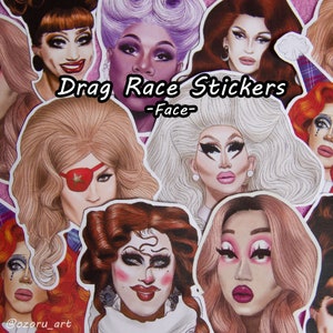 Drag Race Stickers Face | RPDR Rupaul's Drag Race | LGBTQ+ | Drag Race Gift