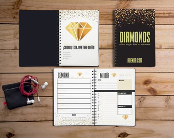 Agenda Diamante 2017, Agenda Imprimible, Planeador Digital