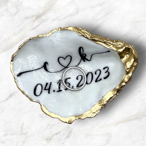 Customizable Oyster Shell Ring Dish*personalized ring dish*made to order trinket dish*wedding gift*engagement gift*shell jewelry holder