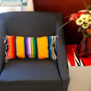 Serape two sided throw pillows, Serape pillow, Hispanic decor, Mexican decor, lumbar support pillow, office decor