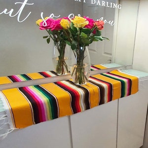 XSmall Mexican Serape Table Runner: Vibrant Decor