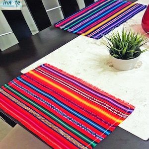 Assorted colors, placemats sets, aguayo fabric, Peruvian placemats, individuales Peruanos, Andinos, juego de individuales, Placemats stripped