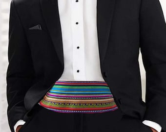 Cummerbund etnische, Andes, tribale, ambachtelijke, inheemse, verstelbare band, aguayo band, smoking cummerbund
