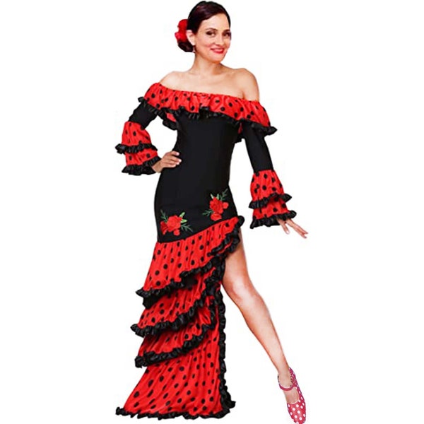 Flamenco Man Costume, Black & Red