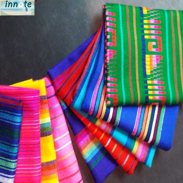 Lot de 5 quartiers de tissu mexicain, gros quartiers, tissu cambaya, tissu mexicain, fête mexicaine, tissu ethnique, textiles mexicains, tissu artisanal
