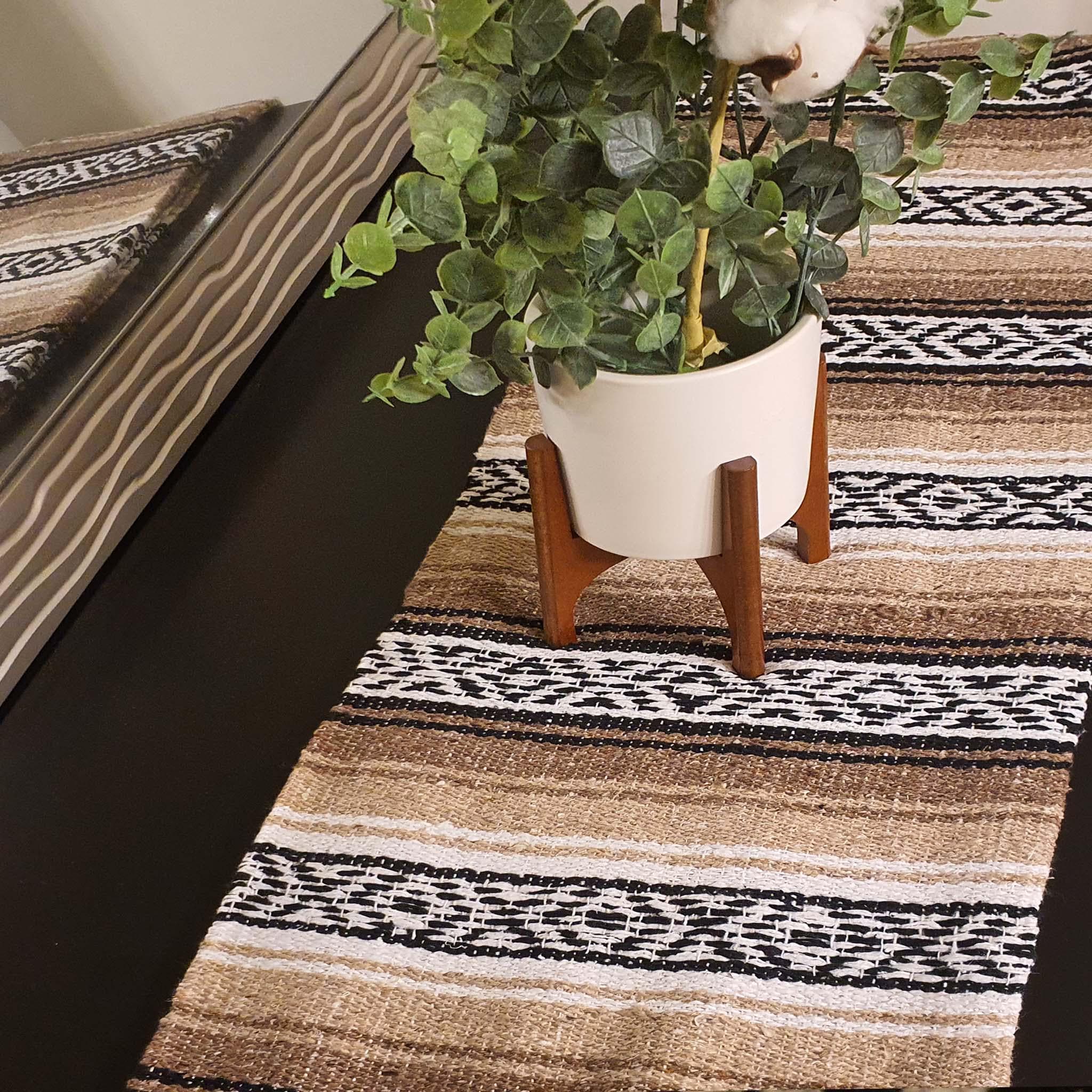 Farmhouse Rustic, Mexican 6ft Table Runner, Camel, Brown, Beige