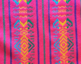 Fuchsia Mexican woven fabric, fuchsia, ethnic fabric,by the yard