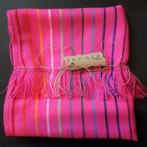 Mexican reboseo, rebozo pashmina,shawl,Mexican reboseo,hipster scarf, Soho chic, chic scarf, reboso.fuchsia,pink,striped,magenta