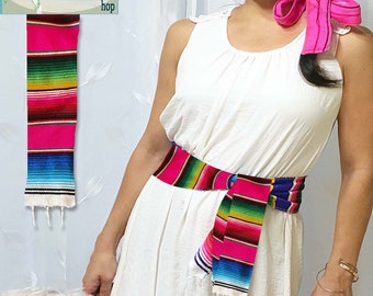 Serape SASH,Mexican sash,Mexican serape,wedding sash,Mexican,sash,scarf,serape,serape shawl,chic,boho,hipster,ethnic serape belt