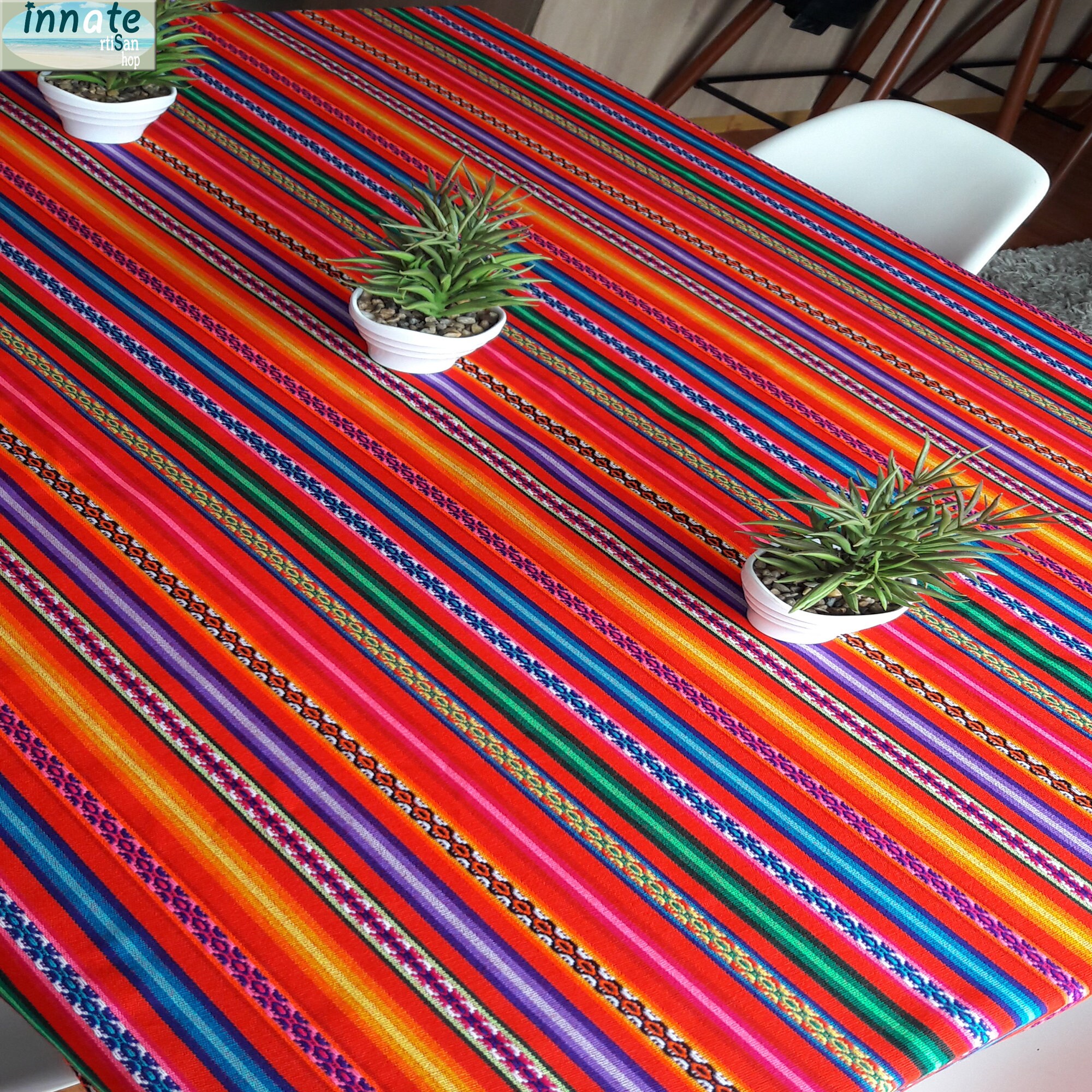 Tovaglia Runner Rettangolare In Tessuto Antimacchia – Rosso Vivo – 120 X 160 Cm – Fibra Sintetica - 4
