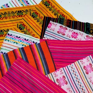 Cuadrados telas mexicanas, pequeñas, tela para adornos