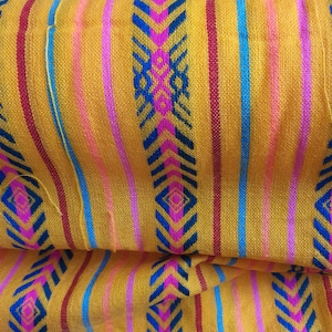 Mexican fabric, marigold cambaya, ethnic, yellow, marigold, woven