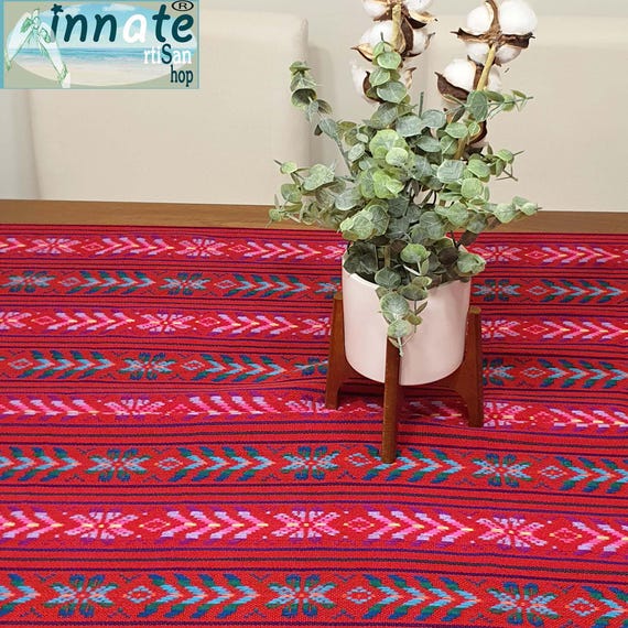 Extra Long Table Runner: Fuchsia Cambaya Fabric With Tassels - Etsy