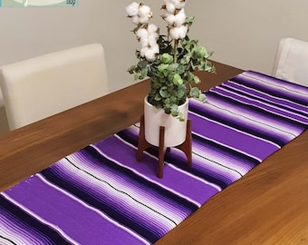 Serape amethyst runner, unicolor 7.5ft, royal purple, royal blue, table runner, woven, serape table runner, Mexican decor