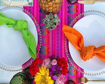 Mexican table runner, magenta, fuchsia, rebozo, ethnic table runner,boho table runner,decor, soho,artisan,native