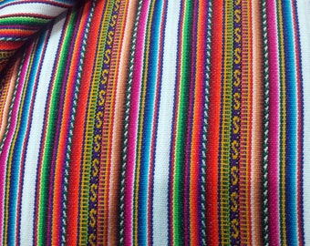 Andean Aguayo Fabric by the Yard: Multicolored Inca Pattern