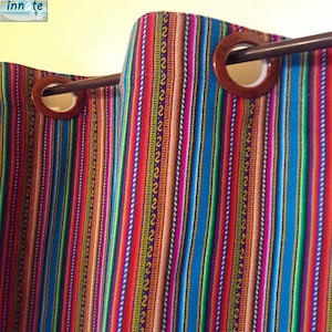 Andean curtains and valances, aguayo fabric, South American, Peruvian curtains, Cusco, decor, cafe curtains, grommet drapes