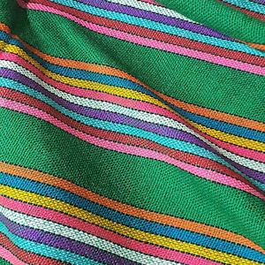 Mexican Green Fabric by the Yard, woven cambaya