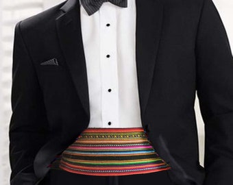 Cummerbund ethnic, Andean, tribal, artisan, indigenous, adjustable band, aguayo band, tuxedo cummerbund