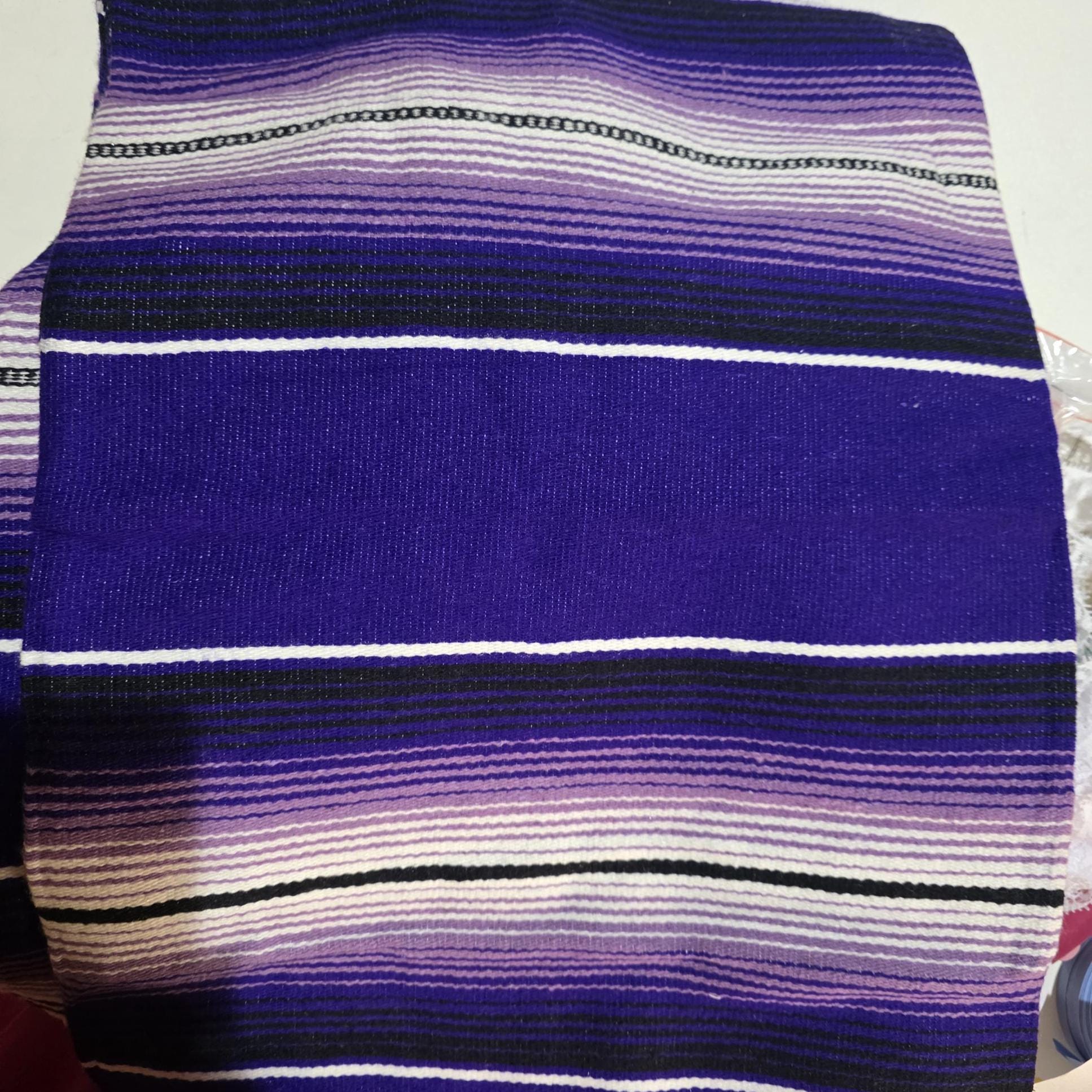 Purple and Magenta, Serape Blanket: Loom Woven Mexican Throw