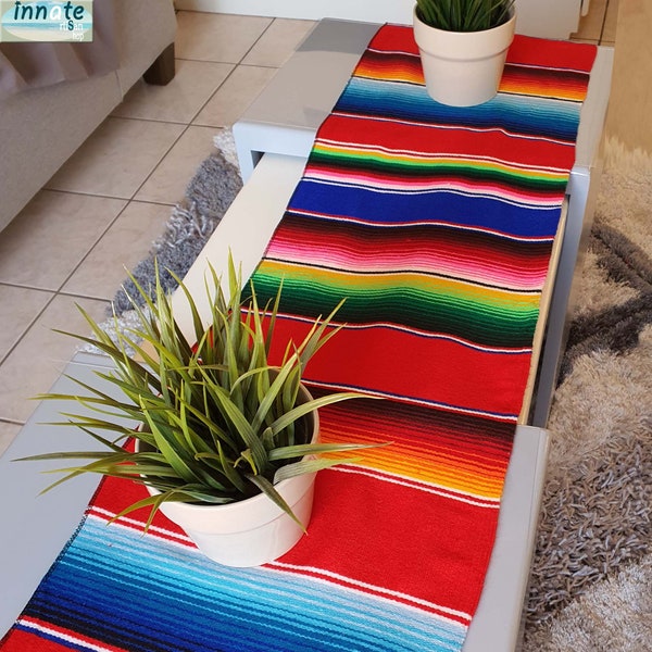 Caminos de mesa, sarape, zarape, decoracion, autenticos, sarape rojo, camino de mesa rojo