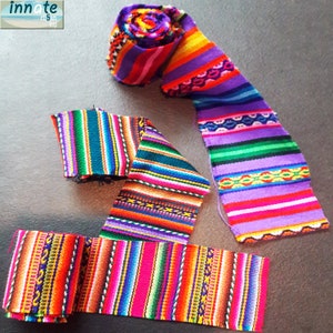 Trims Andean fabric, Mexican fabric, serape,ethnic fabric,Mexican textiles, Andean,headband, trims,Mexican trim,serape remnants,retazo