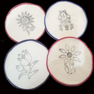 Tortilla Wärmer, gestempelt bestickter Stoff, Tortilla Pocket, Sets