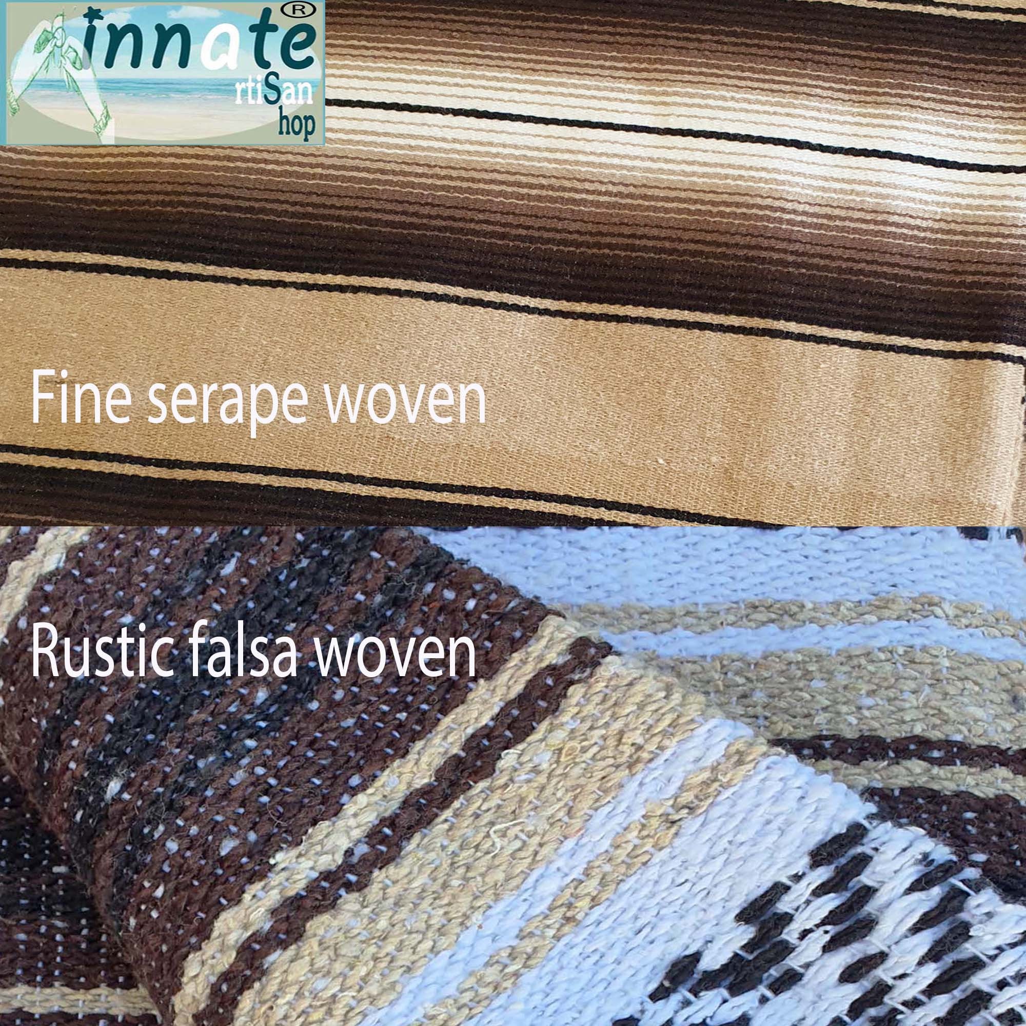 Serape Runner Unicolor 7.5ft, Brown, Beige, Mustard,table