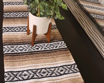 Chemin de table de ferme rustique, chameau, mexicain de 1,8 m, marron, chameau, beige, recyclé, artisanal