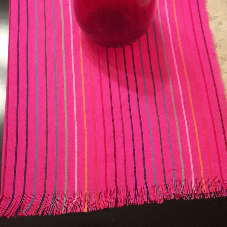 Mexican table runner, cambaya, caminos de mesa Mexicanos, striped, fiesta, weddings, custom sizes, fuchsia, fucsia, rosa mexicano, rosado, magenta