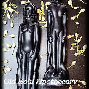 Black Figure Candle Set (Male + Female), Ritual Spell Candles for Protection, Banishing & Cord Cutting
