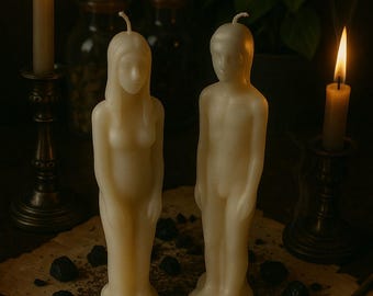 Beeswax Figure Candle Set: Unscented Ritual Candles