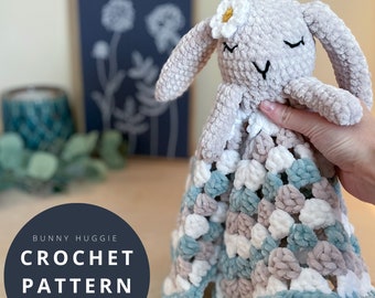 Crochet Bunny Lovey Pattern, Amigurumi Rabbit Snuggler (PDF Pattern)