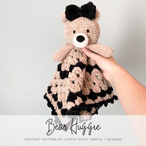 Bear Huggie Crochet Pattern | Bear Amigurumi Pattern | Bear Instructions | Bear Lovey Crochet Pattern