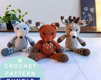 Fox, Wolf, Deer Crochet Pattern: Amigurumi Animals (PDF Pattern)