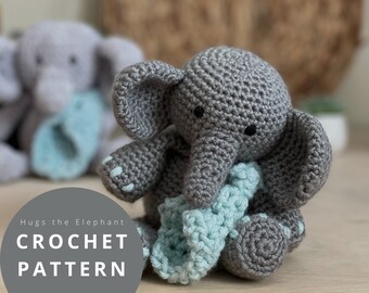 Elephant Crochet Pattern, Elephant Amigurumi Pattern, Elephant Instructions, Crochet Elephant Pattern, Hugs the Elephant
