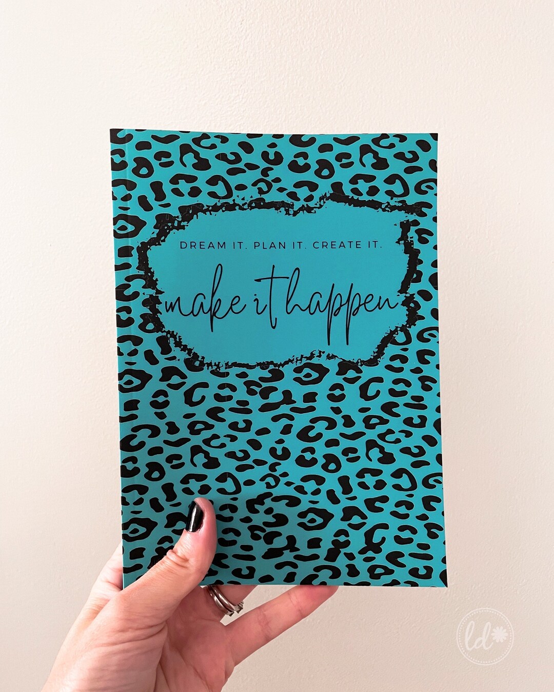 Crochet Notebook Teal Leopard Print Notebook Craft Show Etsy