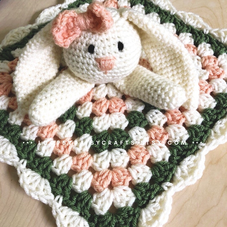 Lovey Crochet Security Blanket Lovey Blanket Bunny Lovey Baby Gift Crochet Bunny Blanket baby shower Bunny Security Blanket