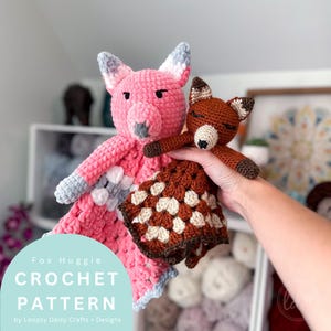 Wzór na szydełkową maskotkę Fox Huggie: Amigurumi Lovey, Wolf Modification Snuggler (wzór w formacie PDF)