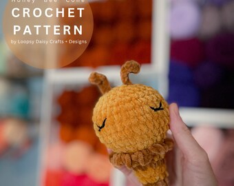 Crochet Bee Ice Cream Cone Plush Pattern (PDF Download)