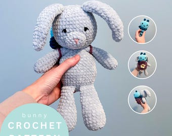 Crochet Bunny Plush Pattern: Dottie + Bloom Amigurumi (PDF Pattern)