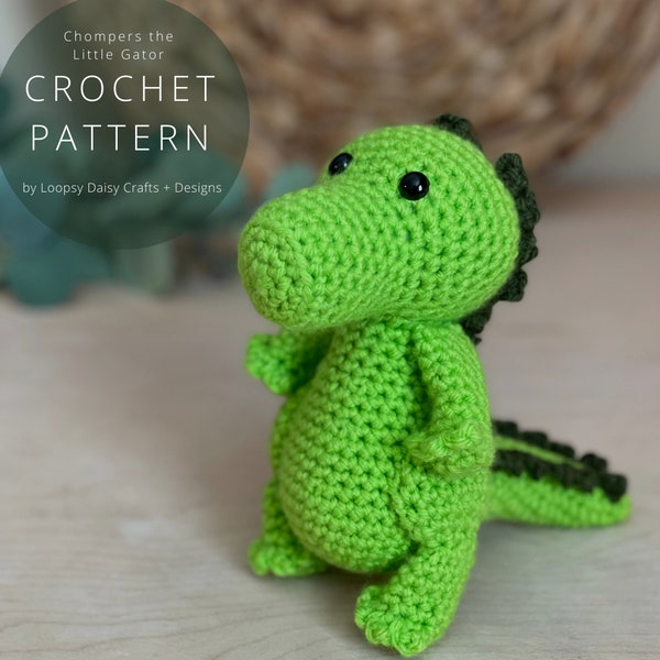 Chompers the Little Gator Amigurumi Crochet PDF Pattern - Print at Home | Alligator Crochet Pattern | Alligator Amigurumi Pattern