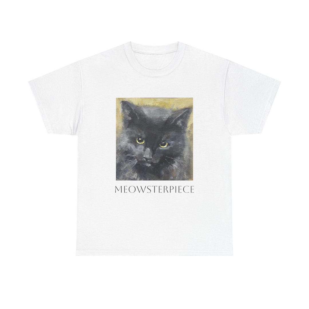 Meowler Meowsterpiece Black Cat Portrait T-shirt | Cat Art, Watercolor Kitten ...
