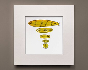 Devolution, watercolor, pen & ink