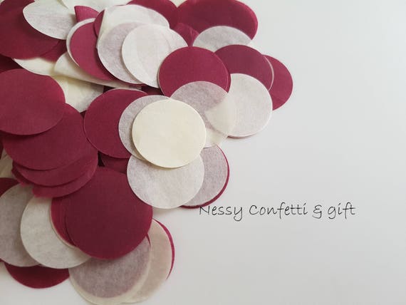 Burgundy Ivory Circle Throwing And Table Decor Confetti Etsy