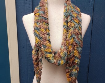 Extra Long Crochet Scarf - Hand Dyed