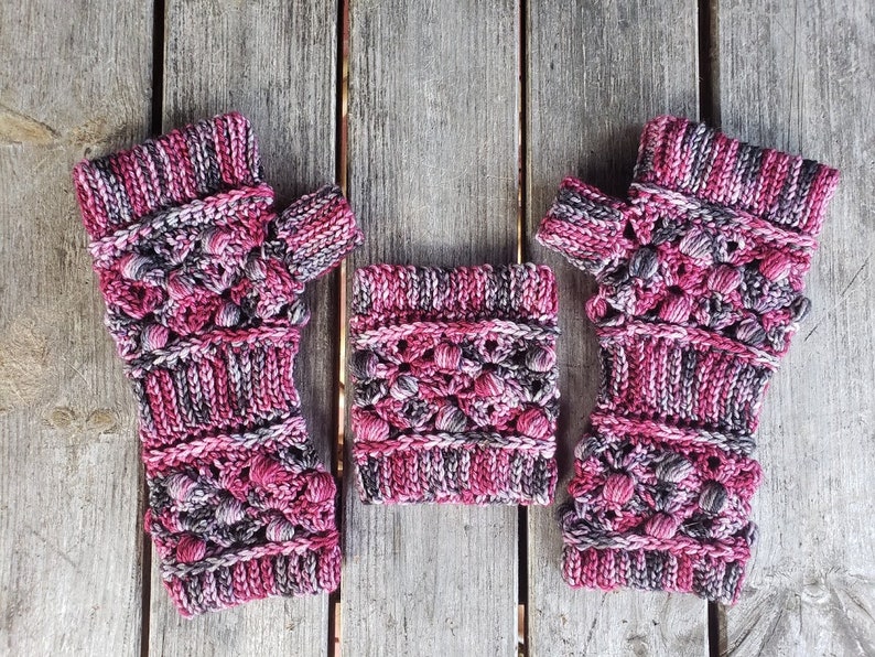 Crochet Pattern Only Wristwarmers and Coffee Sleeve Set Perfect gift for crocheter one skein pattern 100g pattern for hand dyed yarn image 2