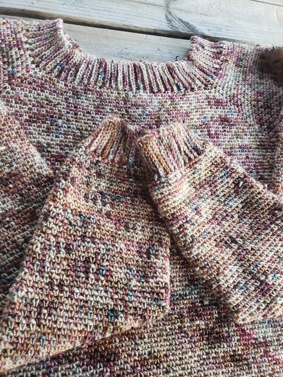 Crochet Moss Stitch Sweater Beginner Friendly Pattern - Etsy