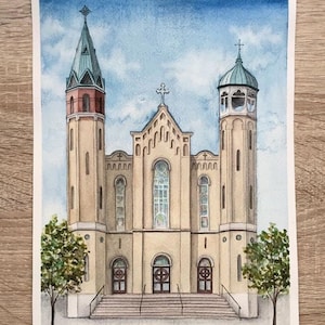 Custom wedding gift, Watercolor custom house portrait from photo, Personalized gift, Wedding gift, Wedding venue