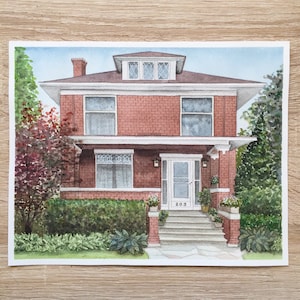 Custom house portrait Watercolor custom house portrait from photo